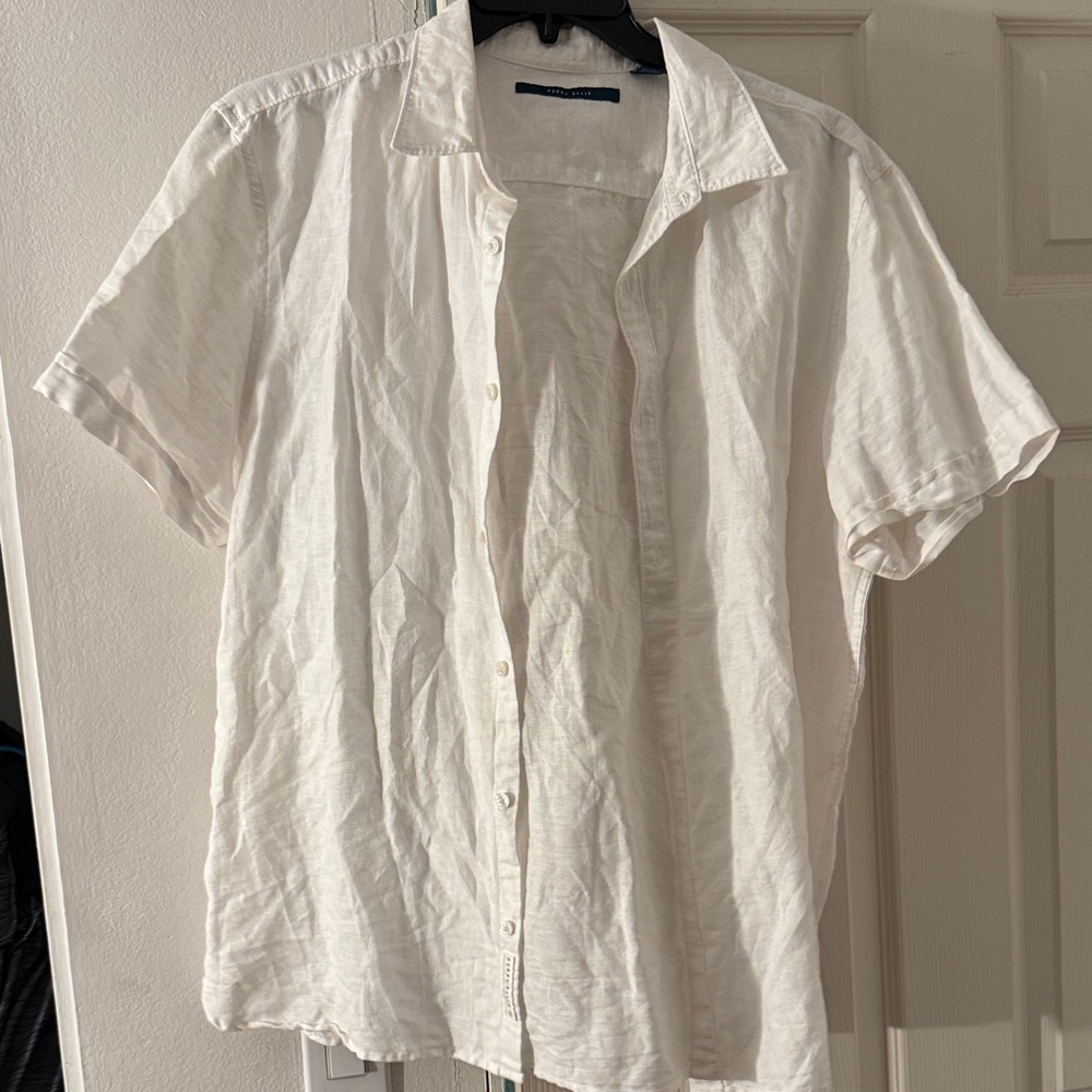 Perry Ellis Cream Short Sleeve Button Down Shirt
